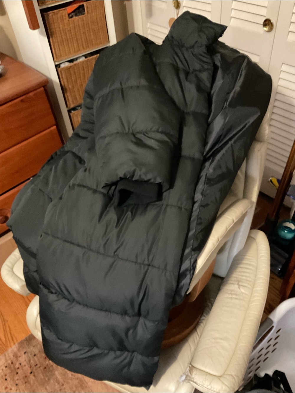 ellos Black Quilted Puffer Coat -34W 4X/5X
